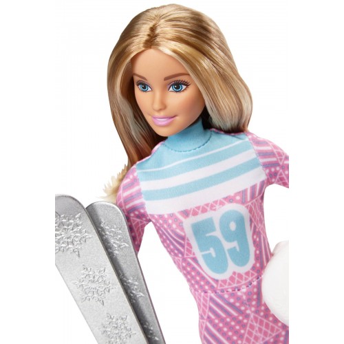 Mattel Barbie Pink Passport Winter Skier Doll FDR57 887961475678
