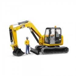 bruder Εκσκαφέας CAT Mini Με Ερπύστριες Και Εργάτη 02466 4001702024666