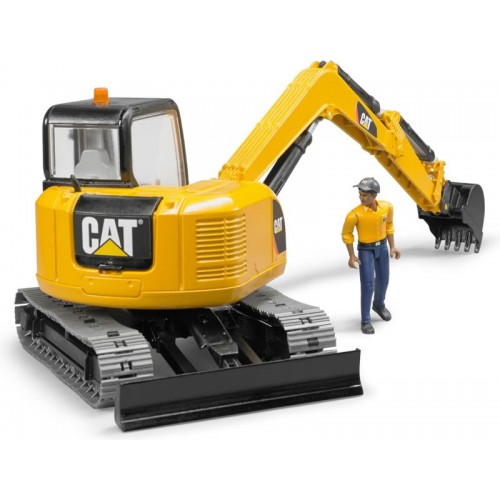 bruder Εκσκαφέας CAT Mini Με Ερπύστριες Και Εργάτη 02466 4001702024666