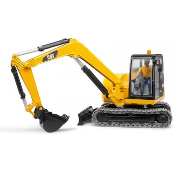 bruder Εκσκαφέας CAT Mini Με Ερπύστριες Και Εργάτη 02466 4001702024666