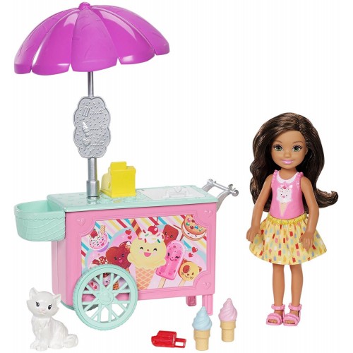 Mattel Barbie Club Chelsea Doll And Ice Cream Cart FDB32 / FDB33 887961463637