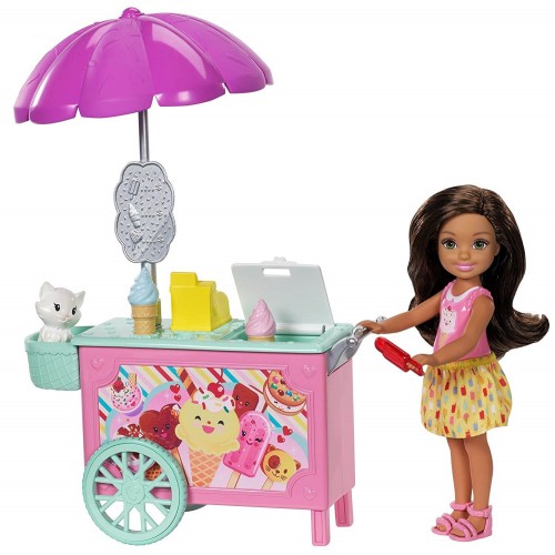 Mattel Barbie Club Chelsea Doll And Ice Cream Cart FDB32 / FDB33 887961463637