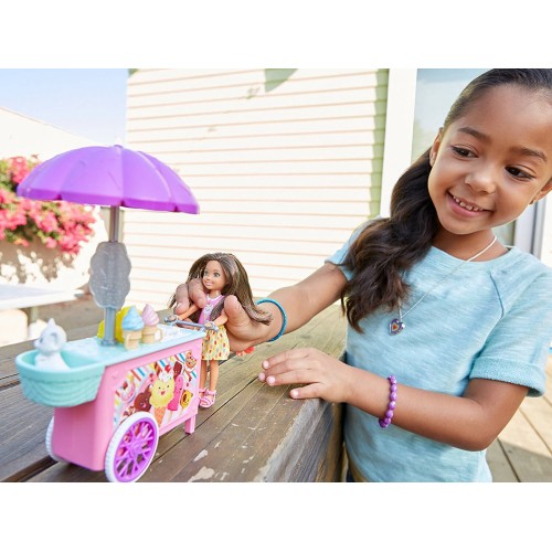 Mattel Barbie Club Chelsea Doll And Ice Cream Cart FDB32 / FDB33 887961463637