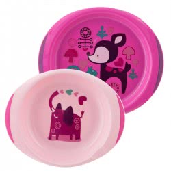 Chicco Dish Set Σετ Γεύματος Πιάτο Και Μπωλ 12Μ+ - 2 Χρώματα F05-16002-10 8058664086573