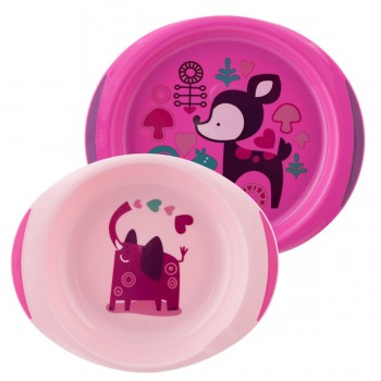 Chicco Dish Set Σετ Γεύματος Πιάτο Και Μπωλ 12Μ+ - 2 Χρώματα F05-16002-10 8058664086573