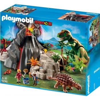 Playmobil Ηφαίστειο Με Τυραννόσαυρο Ρεξ Και Αγκυλόσαυρο. 5230 4008789052308