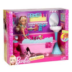 Mattel Barbie Μπάνιο & Κούκλα Y2856 746775204365