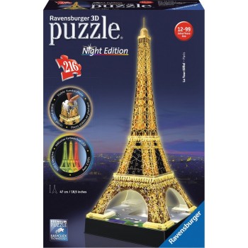 Ravensburger Παζλ 3D 216Τμχ Ο Πύργος Του Άϊφελ Νυχτερινή Έκδοση 12579 4005556125791
