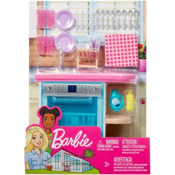Mattel Barbie Έπιπλα Εσωτερικού Χώρου - Κουζίνα Με Αξεσουάρ FXG33 / FXG35 887961690576
