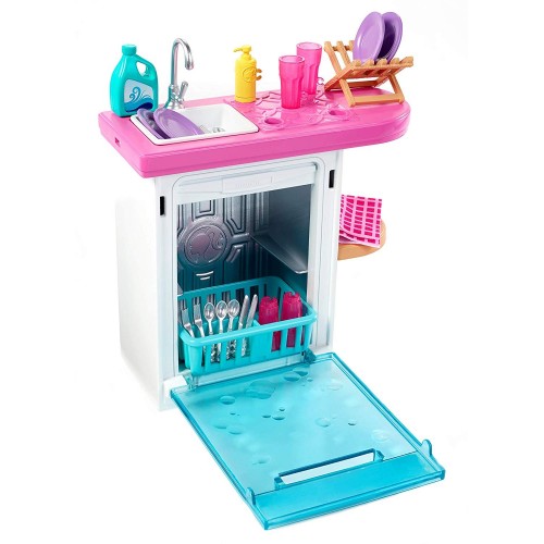 Mattel Barbie Έπιπλα Εσωτερικού Χώρου - Κουζίνα Με Αξεσουάρ FXG33 / FXG35 887961690576