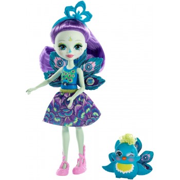 Mattel Enchantimals Κούκλα Και Ζωάκι Patter Peacock And Flap DVH87 / FXM74 887961695519