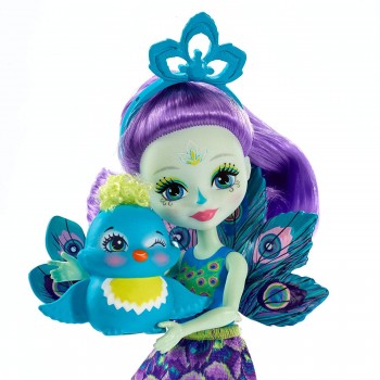 Mattel Enchantimals Κούκλα Και Ζωάκι Patter Peacock And Flap DVH87 / FXM74 887961695519