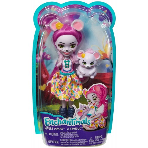 Mattel Enchantimals Doll Mayla Mouse And Animal Pet Fondue FNH22 / FXM76 887961695540