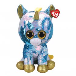 ty Flippables Χνουδωτό Sequin Μονόκερος 40 Εκ. - Μπλε 1607-36761 008421367610
