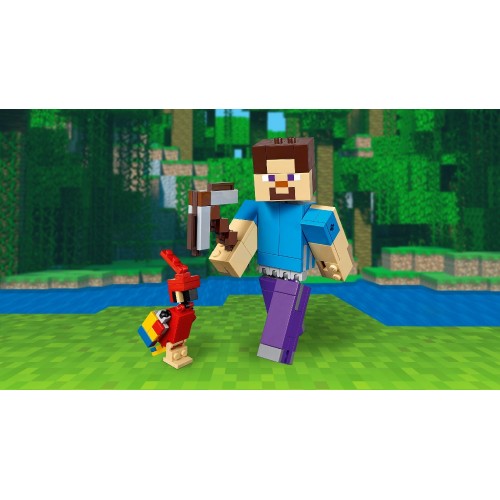 LEGO Minecraft Steve Bigfig With Parrot 21148 5702016370560