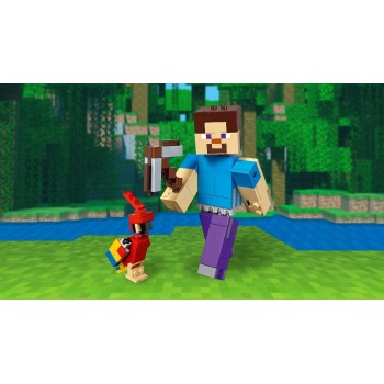 LEGO Minecraft Bigfig Στηβ Με Παπαγάλο - Steve Bigfig With Parrot 21148 5702016370560