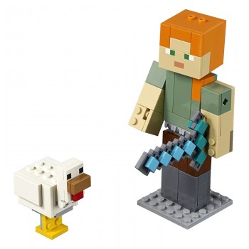 LEGO Minecraft Bigfig Αλεξ Με Κοτόπουλο - Minecraft Alex Bigfig With Chicken 21149 5702016370874