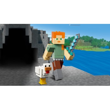 LEGO Minecraft Bigfig Αλεξ Με Κοτόπουλο - Minecraft Alex Bigfig With Chicken 21149 5702016370874
