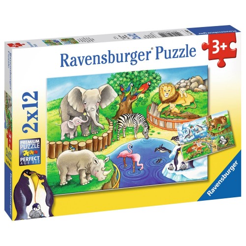 Ravensburger Παζλ 2X12 Τεμ. Ζωολογικός Κήπος 07602 4005556076024