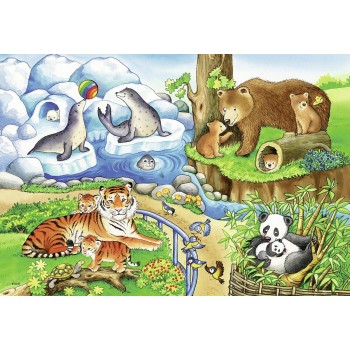 Ravensburger Παζλ 2X12 Τεμ. Ζωολογικός Κήπος 07602 4005556076024