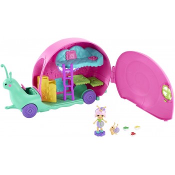 Mattel Enchantimals Petal Park Ζουζουνάκια Φιλαράκια - Τροχόσπιτο Σαλιγκάρι GCT42 887961734119