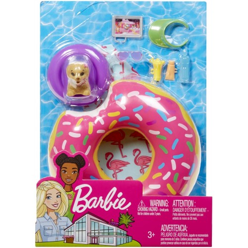 Mattel Barbie Έπιπλα Εξωτερικού Χώρου - Σετ Παραλίας Με Σωσίβιο Ντονατς FXG37 / FXG38 887961690606