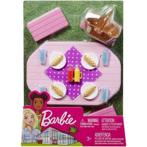 Mattel Barbie Έπιπλα Εξωτερικού Χώρου - Τραπεζάκι Πικ Νικ FXG37 / FXG40 887961690637