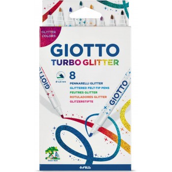 Giotto FILA Turbo Glitter Markers 8 Pieces 000425800 8000825425806