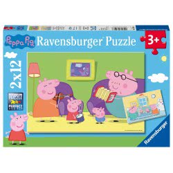 Ravensburger Παζλ 2X12 Τεμ. Πέππα Το Γουρουνάκι 07596 4005556075966